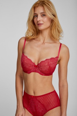 Bra with removable P-up based on padded cups red MEMORY Kleo 3495, Red, 75B