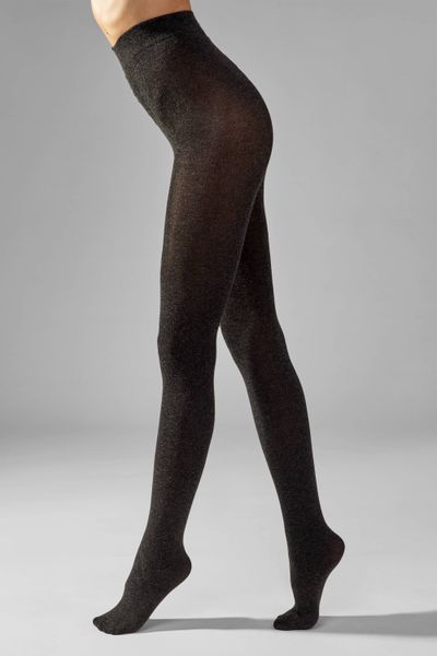 Warm soft angora tights 100 den antracite melange ANGORA VISCOSA LEGS L1511, Dark grey, 1/2