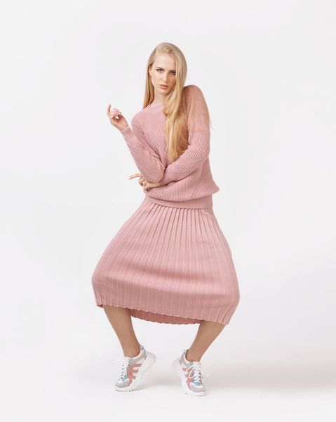 Комплект юбка плиссе и свитер в цвете “Пудра” LikeOn 21046