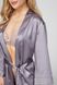 Женский халат из высококлассного итальянского атласного полотна серо-сиреневый CALIN Kleo 3442, серо-лиловый, S