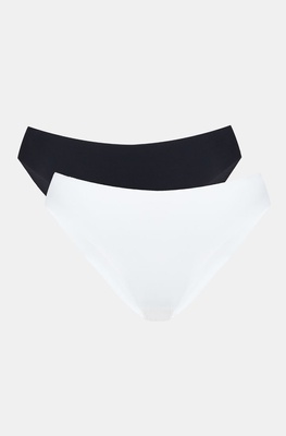 Seamless mid-rise slip panties antique white/black (2 pcs.) INVISIBLE Kleo 144 M, COLOR MIX, L