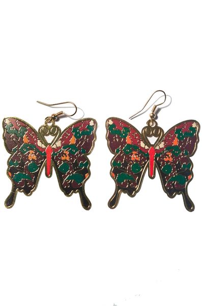 Сережки метелики різнокольорові