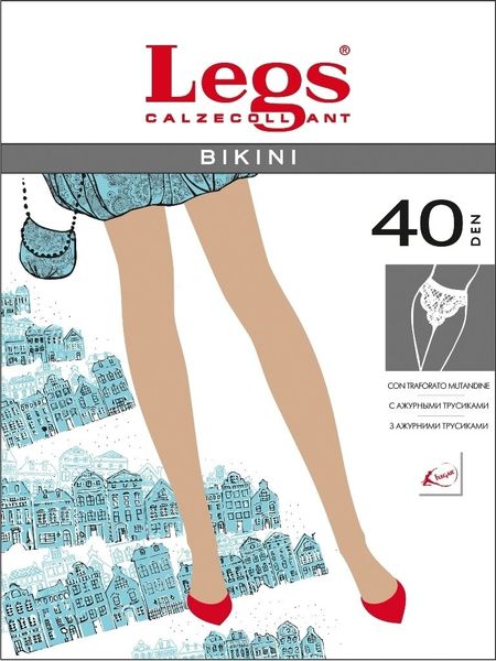 Колготки прозорі чорні LEGS 261 bikini 5 (20 den)