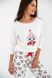 Пижама из хлопка молочная с рождественским принтом Panda Sensis S2020185, Молочный, M