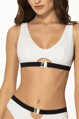 Soft swimming bra white and black ADEL Jasmine 6320/20, Біло-чорний, 70B