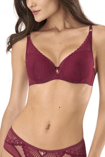 Bra molded cup without push-up bordo EVIN Jasmine 1123/32, burgundy, 70D