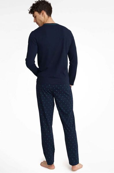 Cotton men's pajamas-two INVERT blue Henderson 40965, Blue, L