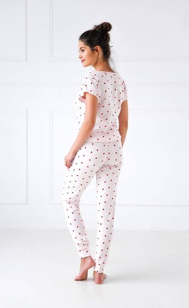 Cotton pajamas (T-shirt + pants) white Aura Sensis S2020208, White