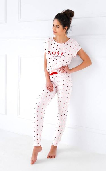 Cotton pajamas (T-shirt + pants) white Aura Sensis S2020208, White