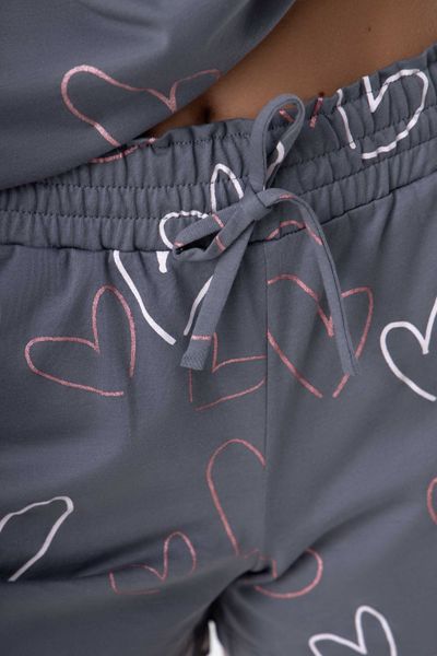 Пижамные шорты хлопковые серо-розовые Jasmine Sheryl 4702/92