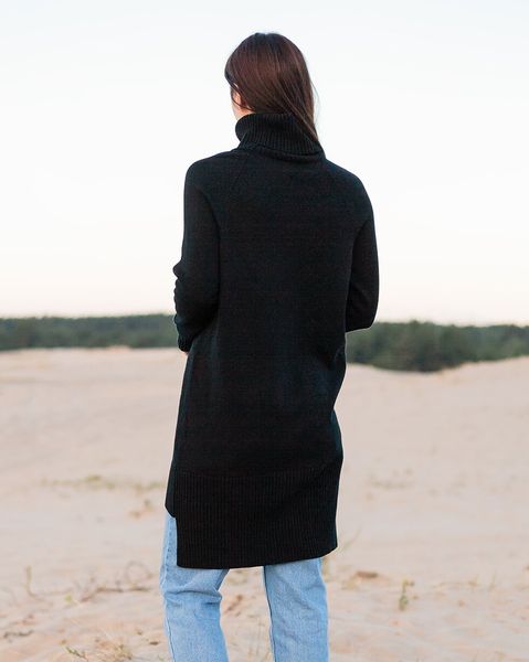 Кашемировый свитер удлиненный черный оверсайз LikeOn, Черный, S/M
