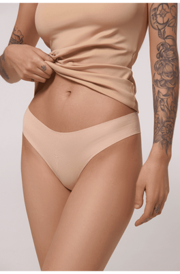 Seamless Brazilian panties Emilio beige Luna L5161B, Beige, L