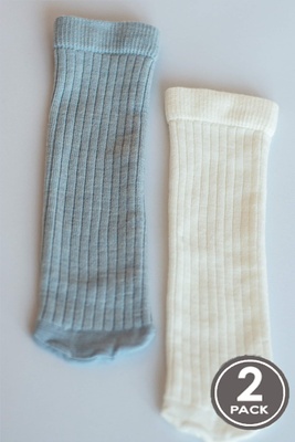 Тонкі теплі шкарпетки з вовни мериноса стандартної довжини ivory/light blue LEGS W12