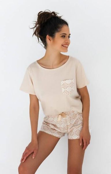 Cotton pajamas (T-shirt + shorts) beige Ivy Sensis S2020226, Beige