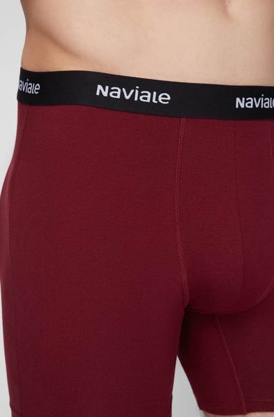 Comfortable men's long shorts with standard fit (2pcs) Bordeaux/charcoal melange Naviale MU232-01, бордо/темно-серый меланж, L