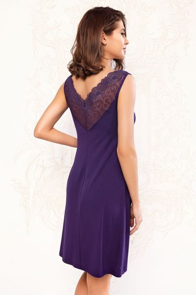 Сорочка из модала с цветочным кружевом Anabel Arto серо-фиолетовый 7027-6051