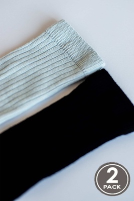 Thin warm socks made of merino wool of standard length perle/nero LEGS W12, mix, ONESIZE