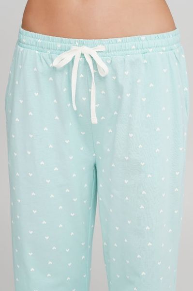Хлопковая пижама джемпер и брюки Naviale Cookies цвет молочный/аква 100084
