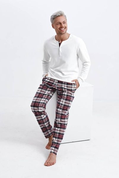 Men's white cotton pajamas Paul Sensis S2020199, White, M