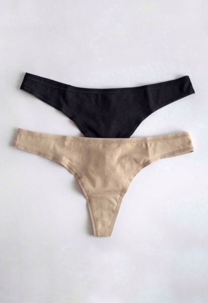 Peony/black cotton thong panties (2pcs) 131 C COTTON Kleo, COLOR MIX, L