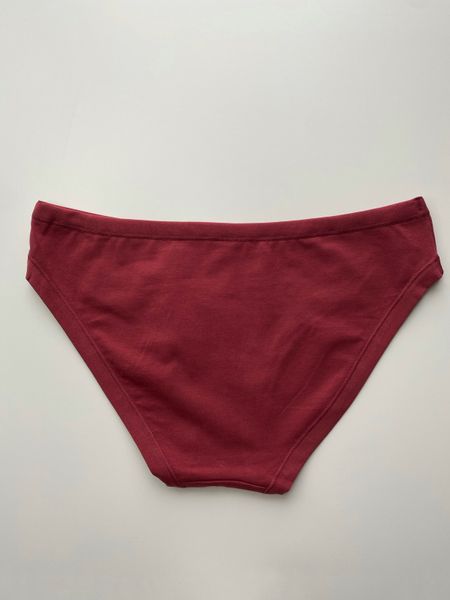 Marsala cotton slip panties plain 200-30 Obrana, burgundy, 46