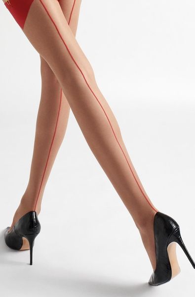 MISS MARILYN CAMELIA transparent stockings with a seam at the back under the belt, Bodily, M/L