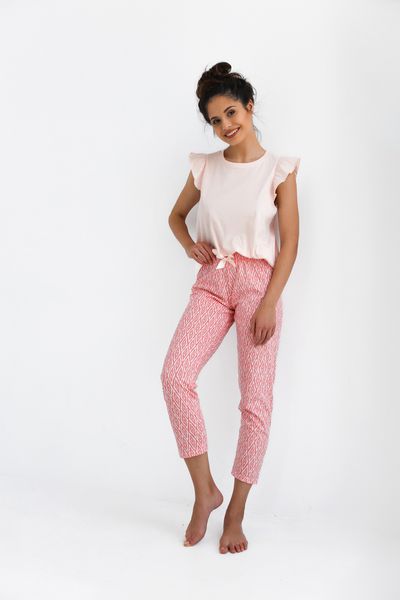 Cotton pajamas with apricot trousers Elena Sensis S2020227, Абрикосовий