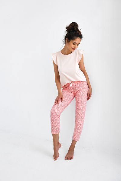 Cotton pajamas with apricot trousers Elena Sensis S2020227, Абрикосовий