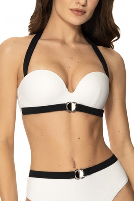 Bathing bra "push-up" balconette white-black ELFY Jasmine 6324/20, Біло-чорний, 70B