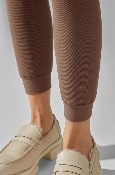 Thermal leggings with fur, beige LEGGINGS THERMO TWILL LEGS 667, Beige, L/XL