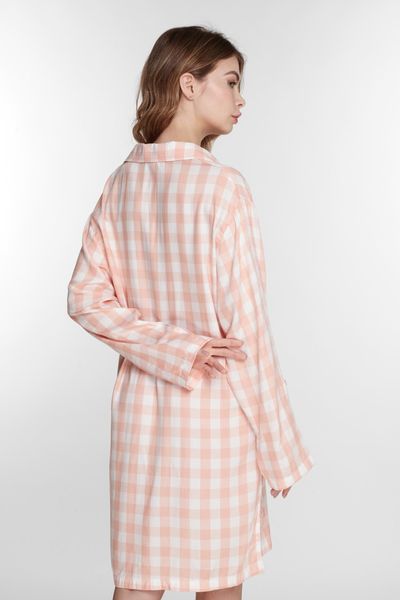Женская сорочка из вискозы персиково-белая PEACH VIBE Naviale LH543-03