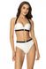 Bathing bra "push-up" balconette white-black ELFY Jasmine 6324/20, Біло-чорний, 70B