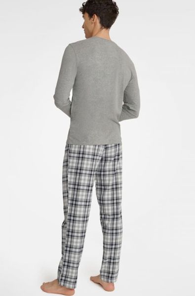 Cotton men's two-piece pajamas USHER gray Henderson 40946, Gray, 3XL