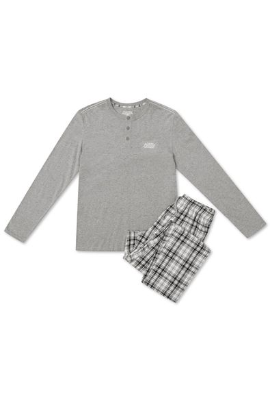 Хлопковая мужская пижама-двойка USHER серая Henderson 40946, серый, 3XL