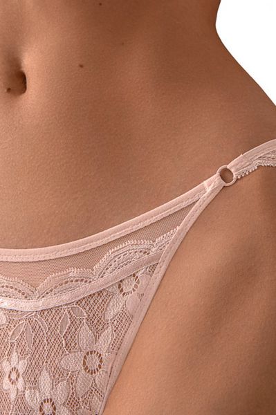 Rose powder lace thong panties Celia Jasmine 2117/10, Рожева пудра, L