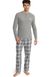 Cotton men's two-piece pajamas USHER gray Henderson 40946, Gray, 3XL