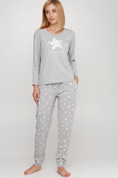 Бавовняна піжама джемпер і штани Naviale Super star сірий меланж 100082