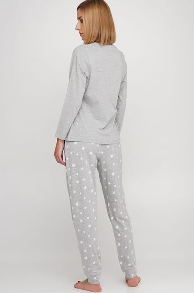 Хлопковая пижама джемпер и брюки Naviale Super star серый меланж 100082