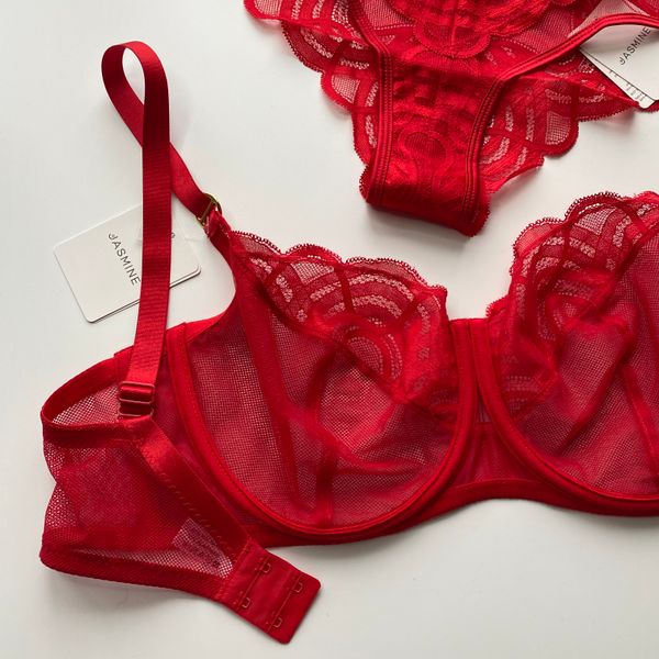 Bra with deep soft cups for large breasts red ILEN 1454/29, Red