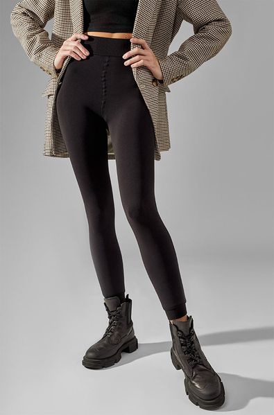Thermal leggings with fur, black LEGGINGS THERMO LEGS 665, Black, L/XL
