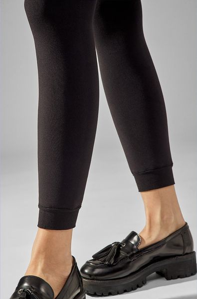 Thermal leggings with fur, black LEGGINGS THERMO LEGS 665, Black, L/XL
