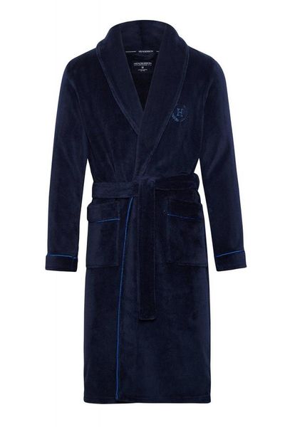 Чоловічий халат з велсофт синій Molto Henderson 39390, Синий, L