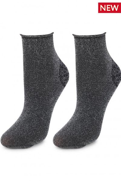 Шкарпетки жіночі з люрексом чорно-сріблясті Miss Marilyn SHINE 04 444690