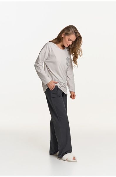 Cotton pajamas with trousers and long sleeve white sand Abilio Luna LP-007, Песочный