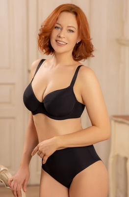 Full-cup bra with lace Kleo black 2593.03, Black