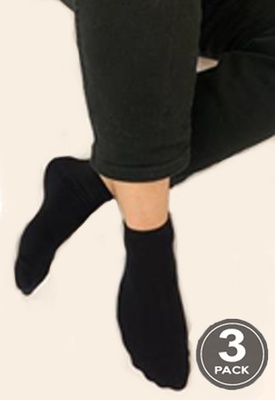 Чоловічі шкарпетки чорні SOCKS MEN COTTON LOW (3пари) LEGS 53418