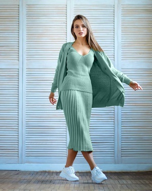 Комплект юбка плиссе и майка “Мятного” цвета LikeOn 21038