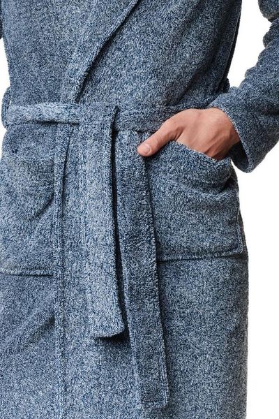 Чоловічий халат з поясом сірий Zine Henderson 38320, серый, L