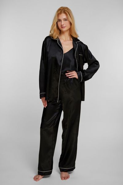 Блуза с длинными рукавами из атласного полотна черная MERRY DANCERS Kleo 3530