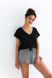 Пижама из хлопка (футболка + шорты) черная Chiara Sensis S2020215, Черный, S